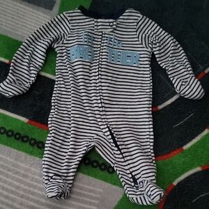 Carter's Navy and White Striped Footie